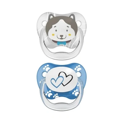 Image of Dr. Brown&#039;s Prevent Soothers Animal Faces, Blue, 6 18 Month Multicolour (Assorted Images)