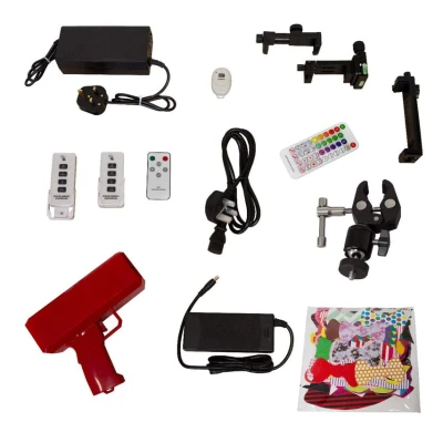 Image of 360 Photo Video booth 100cm Platform Rotating Selfie Spinner Party Wedding LED Ring Light Automatic Remote Control Bluetooth Adjustable Arm Slow Motion Battery or Mains Powered Flight Case Money Gun