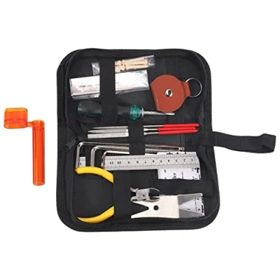 Image of Xuzxinze 26 Pcs Guitar Repairing Maintenance Tool Kit, Care Cleaning Kit for Ukulele Bass Mandolin Banjo