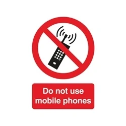 Image of Safety Sign Do Not Use Mobile Phones PVC A5 PH01051R