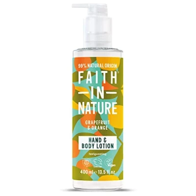 Image of Faith In Nature Natural Grapefruit and Orange Hand Body Lotion, Energising, Vegan Cruelty Free, No SLS or Parabens, 400 ml