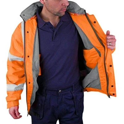 Image of BOMBER JACKET FLEECE LINED HV ORANGE SML
