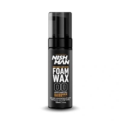 Image of NISHMAN Foam Wax for Men 150 ml Strong Effect Maximum Hold Superior Shine &amp; Volume