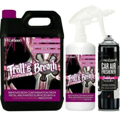 Image of Pro Kleen Troll&#039;s Breath 6L with Bubblegum Car Air Freshener 1 x 400ml Removes Iron Fallout and Leaves Your Smelling Fresh Cleaning Kit