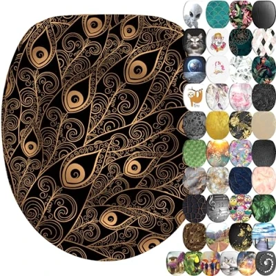 Image of Sanilo Soft Close Toilet Seat, Wide Choice of New Seats, Stable Hinges, Easy to Mount (Peacock)