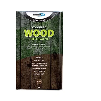 Image of Bond it 5L Universal Coloured Wood Preserver Exterior Protection 5 litres Colour Wooden Preserving Fungicide (Green)
