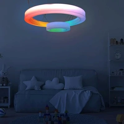 Image of Playlearn Colour Changing Dimmable LED Ceiling Light for Bedroom 100cm Diameter Modern Minimalist Remote Control Sensory Room