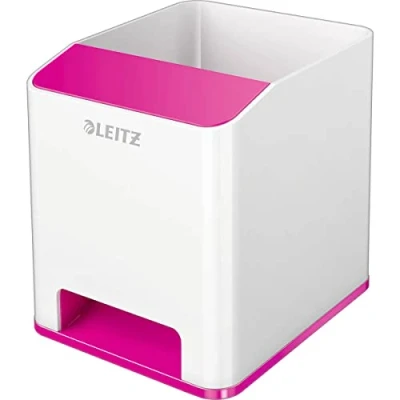 Image of Leitz 53631023 Sound pencil case (sound amplification function, WOW) white/metallic pink