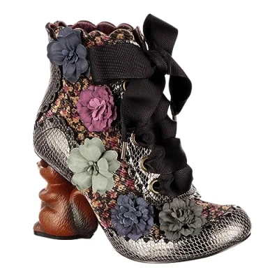 Image of Irregular Choice Nuts About You Boots, Black Multi, EUR 39 (UK 6)