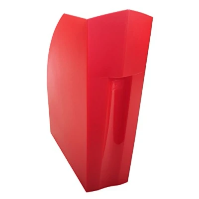 Image of Exacompta Ref 18024D Magazine File 292 x 110 320mm in Size, Suitable for A4+ Documents, Stable, Large Storage Capacity, Conical Shape Handling Carmin Red