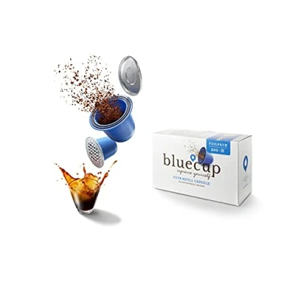 Image of Bluecup Reusable Capsule, Lids for Use with Refillable Capsules, Supplement [200 lids]