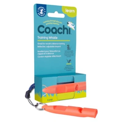 Image of Coachi Training Whistle, Ideal for Obedience and Recall Training, Strong Clear Sound, Lightweight Compact, Adjustable Reflective Lanyard, Suitable Puppy &amp; Dog
