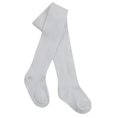 Image of Tick Tock Baby Girls Cotton Rich Plain Tights White 12 18 months