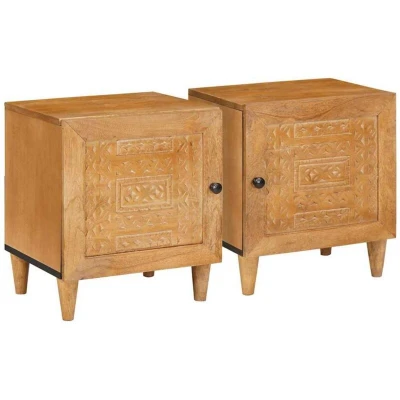Image of vidaXL Bedside Table 2 pcs Light brown 40 x 33 46 cm