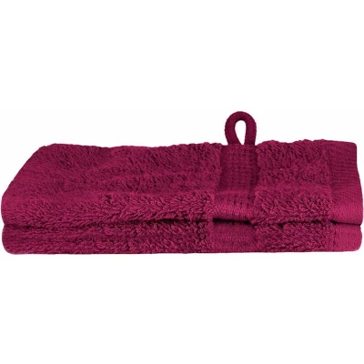 Image of vidaXL Washcloths 2 pcs Bordeaux 15 x 21 cm Cotton