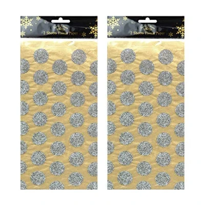 Image of 4 Tissue Paper Sheets Wrapping Gifts Presents Christmas Xmas Silver Large