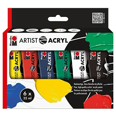 Image of Marabu MR1220000000091 Acrylic Paints, Multicolor, 22.8 x 5 15.4 cm