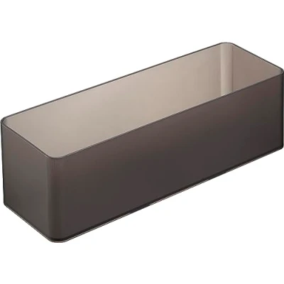 Image of Yamazaki 3647 TOWER Stackable Organizer L Deep x2 Set, black, PS Resin, Minimalist, 8 x 24 7.2 cm