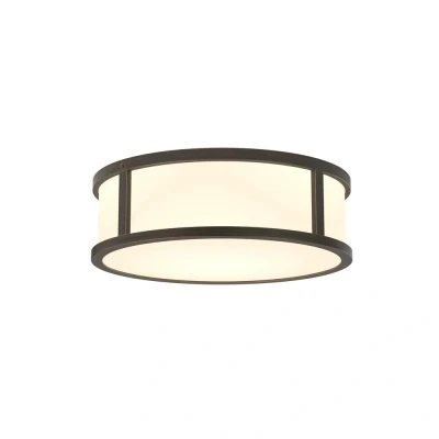 Image of Mashiko LED 23cm Round Bathroom Flush Ceiling Light Bronze IP44
