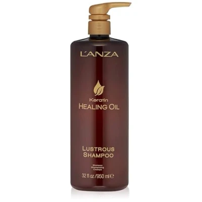 Image of L&#039;ANZA Keratin Healing Oil Lustrous Shampoo for Damaged Hair Nourishes, Repairs, and Boosts Shine Strength a Perfect Silky Look, Sulfate free, Paraben Gluten free (950ml)