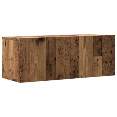 Image of vidaXL Wall Mounted TV Cabinet Floating Stand Engineered Wood 80x30x30 cm Brown Ample Storage Modern Style Living Room Organizer