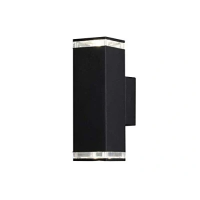 Image of Pollux Outdoor Modern Up Down Wall Light Black 2x GU10, IP44