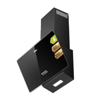 Image of CIARRA CAB6750 Angled Cooker Hood 60cm Chimney Vent with LED Lights Ducted&amp;Ductless Wall Mounted Kitchen Extractor Fan