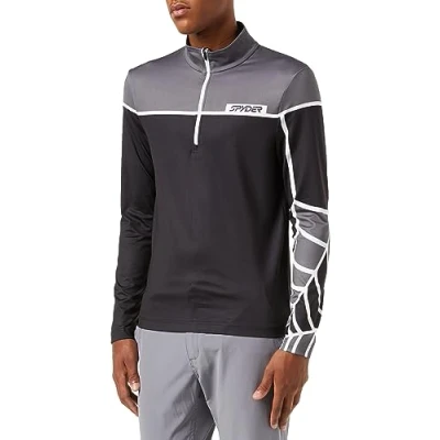 Image of Spyder Capitol Zip T Neck, Men, Black, S