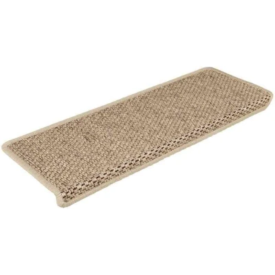 Image of vidaXL Stair Mats Self adhesive Sisal Look 30 pcs 65x21x4 cm Sand