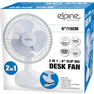 Image of Elpine 6 inch Clip on or Desk Fan 31371C