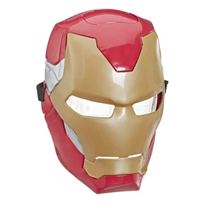 Image of Marvel Avengers Iron Man Flip FX Mask with Activated Light Effects for Costume and Role Play Dressing Up, Rosso