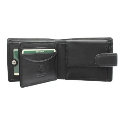 Image of Visconti Heritage Collection KNIGHTSBRIDGE Leather Wallet with Tab Closure RFID blocking HT10 Black