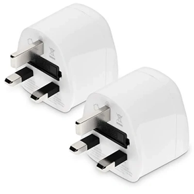 Image of kwmobile 2x Travel Adapter For Type G Sockets UK, Dubai, Kenya, Malaysia, Malta, Mauritius, Cyprus, Hong Kong, Seychelles