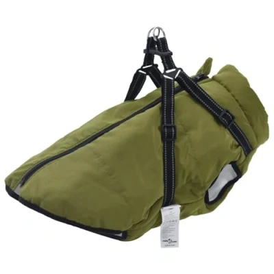 Image of vidaXL Dog Coat with Harness Waterproof Reflective 5XL, Winter Coat, and Harness, Puppy