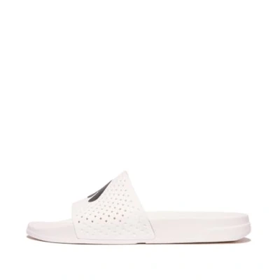 Image of Fitflop iQUSHION Mens Arrow Pool Slides Sandal, Urban White, 8 UK