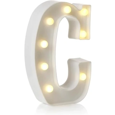 Image of anso LED Alphabet Letter &amp; Number Light Sign Decorations Lamp for Home Birthday Party Event Night Lights 22cm (C)