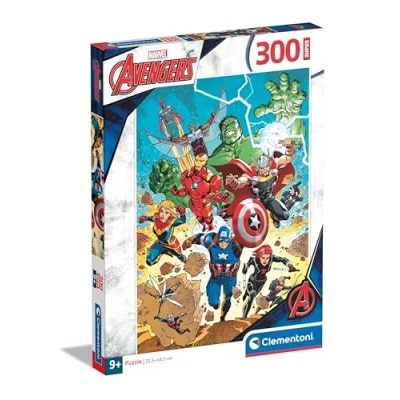 Image of Clementoni Jigsaw Puzzle Marvel Super Avengers 300 Pieces Supercolor For Children 9 11 Years, Cartoon, Gift Boy/Girls, Marvel, Kids, Made In Italy, 21728