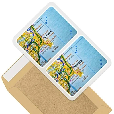 Image of Rectangle Stickers (Set of 2) 10cm Antibes Port France French Travel Map Decals for Laptops,Tablets,Luggage,Scrap Booking,Fridges, 44108