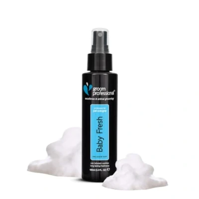Image of GROOM PROFESSIONAL Baby Powder Dog Cologne Spray Perfume for Smelly Dogs Familiar Contains Chamomile to Soothe Sensitive Skin, 100ml