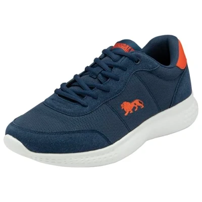 Image of Lonsdale Men&#039;s Kinross Road Running Shoe, Navy/Orange, 11 UK