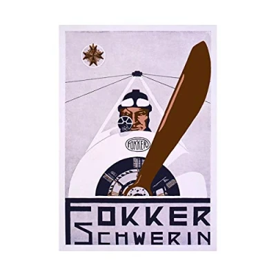Image of Wee Blue Coo Vintage Ad Air Force Fokker Schwerin Fighter Plane Wall Art Print