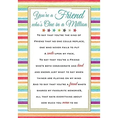Image of Piccadilly Greetings Heartfelt Wishes Sentimental Birthday Card Friend 9 x 6 inches Regal Publishing