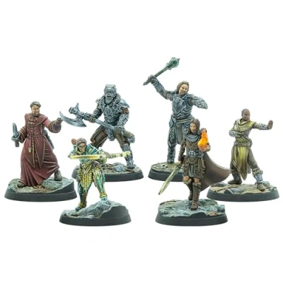 Image of Modiphius Entertainment: The Elder Scrolls: Call to Arms: Dragonborn Heroes 6 Figures, 32mm Unpainted Resin Miniatures, Officially Licensed
