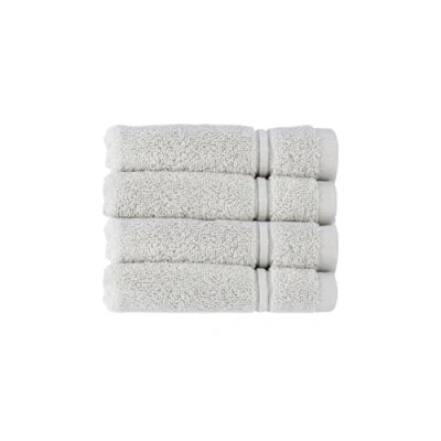 Image of Christy Antalya Face Cloths Set of 4 100% Turkish Cotton 600GSM Soft Plush Luxury Flannels Wash Quick Dry Lunar Grey