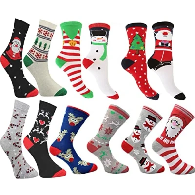 Image of 3x Pairs Ladies Novelty Fun Christmas Socks/UK 4 7 Eur 37 42 **Fantastic Gift Idea**