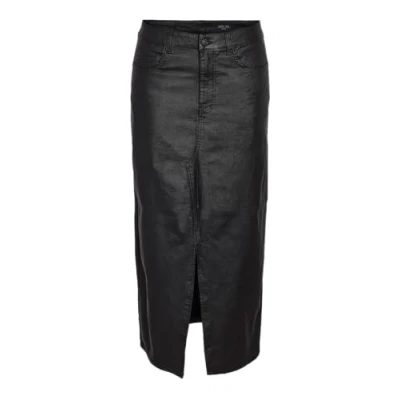 Image of Noisy May Nmkath SLIT LONG Skirt Maxi skirt, Women&#039;s, Size: 10, Black