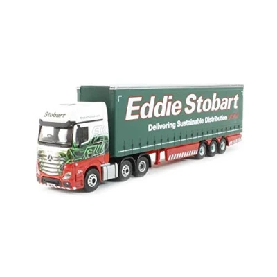 Image of Oxford Diecast 76MB001 Mercedes Actros MP4 GSC Curtainside Eddie Stobart