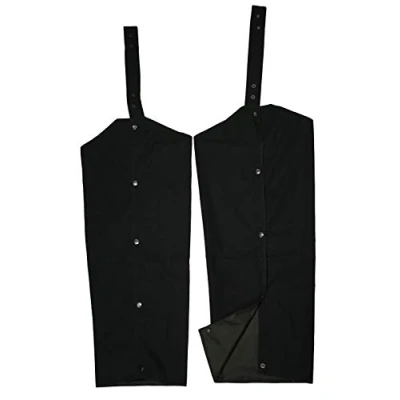 Image of BRITISH STUDDED WAXED WAX LEGGINGS, CHAPS SHOOTING BEATING HUNTING FISHING WALKING (ONE SIZE)