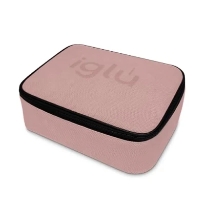 Image of iglu Insulated Lunch Bag Tote Faux Leather Box for Adults and Kids 5.5L Cool (Tahoe, Himalayan Pink)