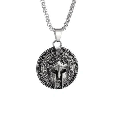 Image of XLTEAM Casual Necklace Pendant Ancient Greek Spartan Warrior Helmet Retro Punk Amulet Jewelry Gift for Men Party JewelleryBirthday
